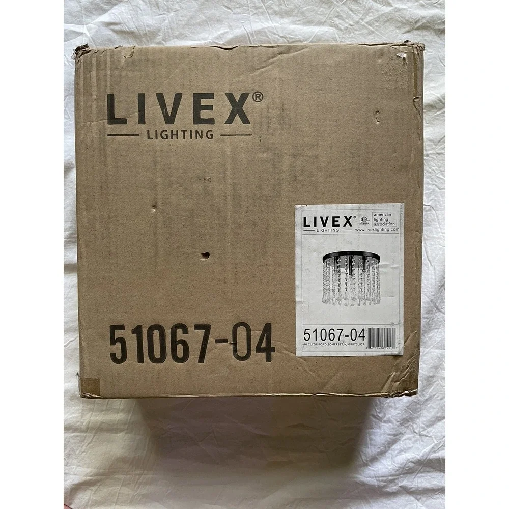 Livex Lighting 51067-04 3 Light Flush Mount Elizabeth Style Crystal Chandelier!
